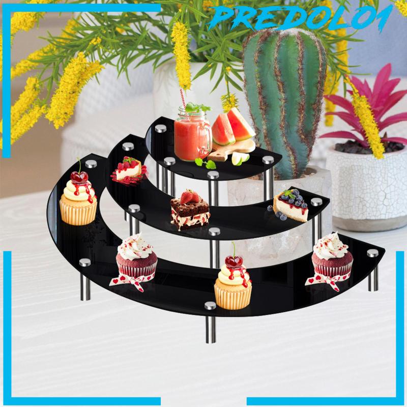 [Predolo1] Stand Display Cupcake Dessert Setengah Bulan Bahan Akrilik Untuk Pernikahan Rumah