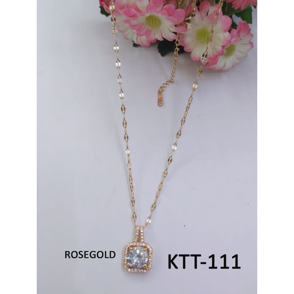 KALUNG TITANIUM EMAS GOLD KOTAK PERMATA DIAM TERMURAH / DUNIA GELANG