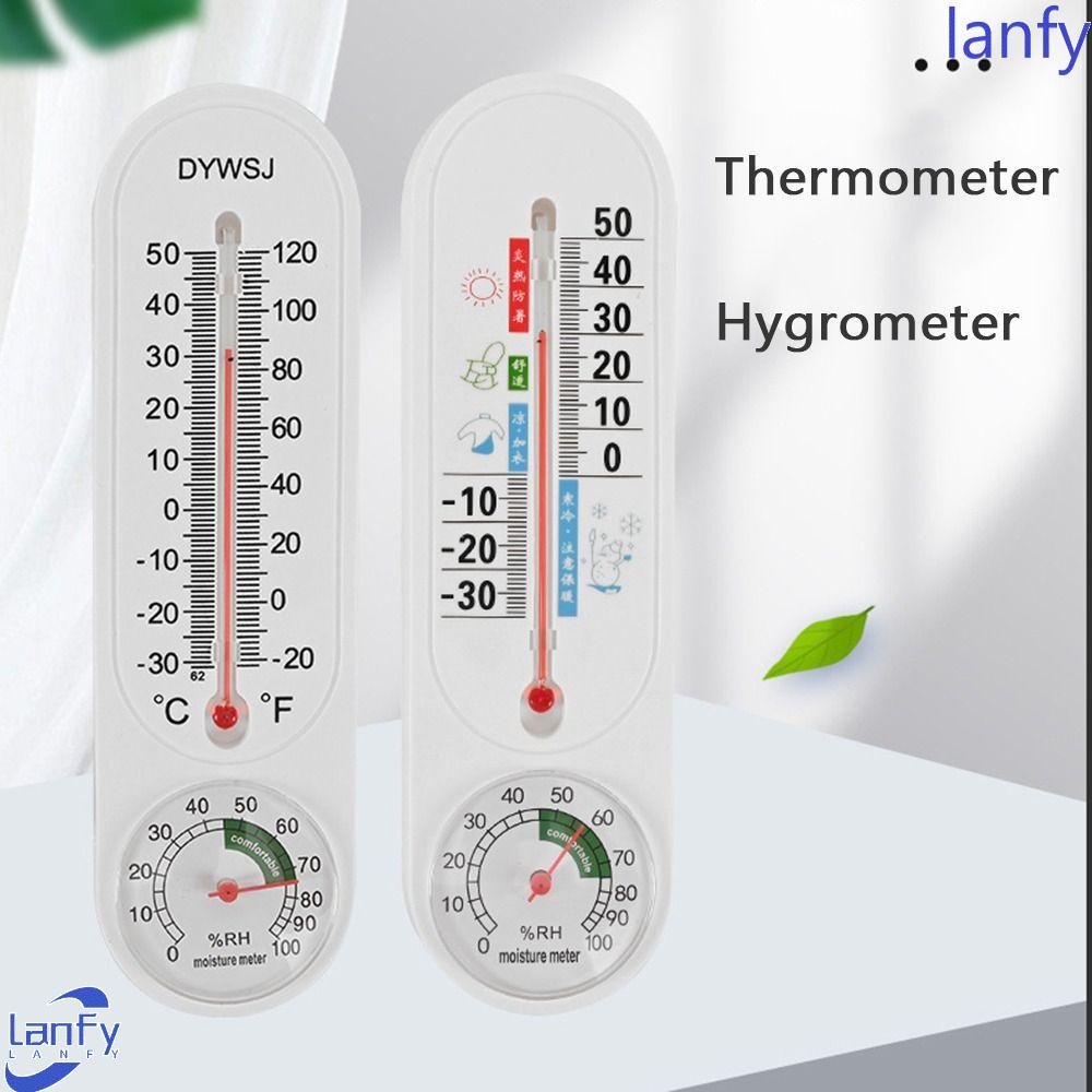 Lanfy Termometer Gantung Tempel Dinding Pengukur Suhu Elektronik Temperature Monitor Thermometer Hygrometer Humidity Gauge Humidity Meter Sensor Pengukur Suhu Kelembaban