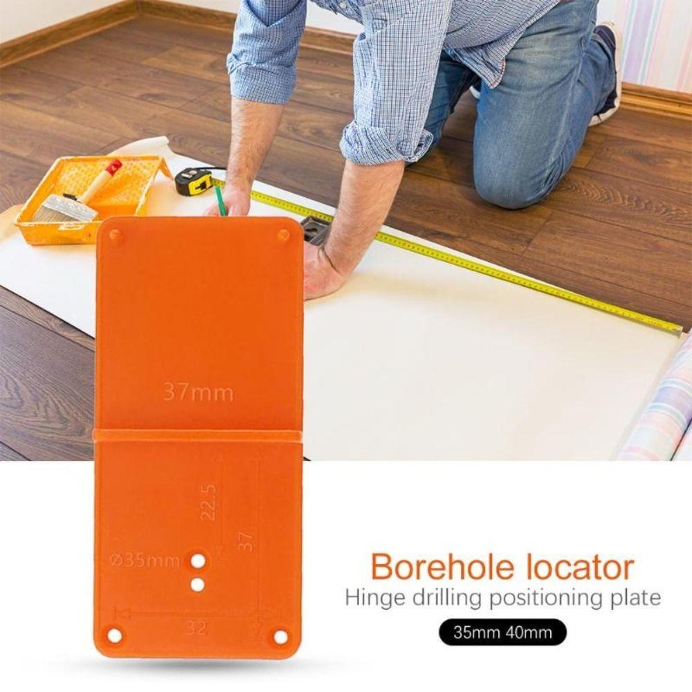 Lanfy Panduan Bor Lubang DIY Engsel 35mm Untuk Instalasi Furniture Alat Pertukangan Template Hole Locator