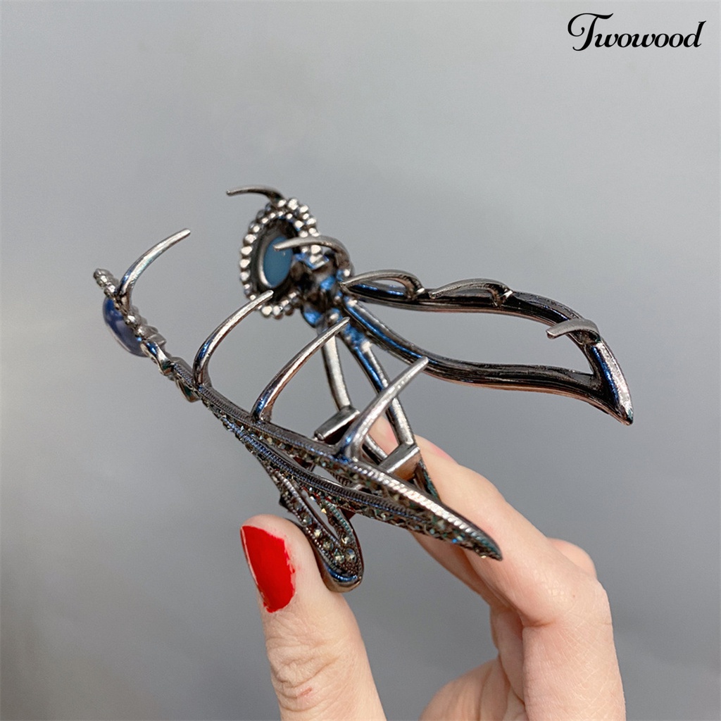 Twowood Wanita Cakar Rambut Bentuk Telinga Kelinci Vintage Berlian Imitasi Dekorasi Busur-Simpul Cakar Kuat Hiasan Rambut Stainless Faux Pearl Lady Hair Grip Hair Styling Tool