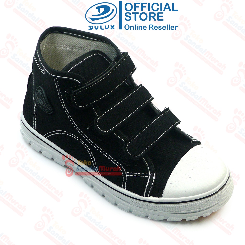 Toko Sendal Murah - Sepatu Sekolah Warna Hitam Putih Uk 30 - 34 / Sepatu Anak Model Tinggi Casual / Sepatu Prepet Unisex / Sepatu Kanvas Model Terbaru [Toko Sendal Murah BX 8059]