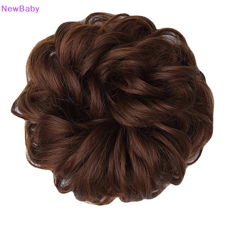 Newbaby Rambut Sintetis Sanggul Wig Ponytail Hair Extension Scrunchie Elastis Gelombang Curly ID