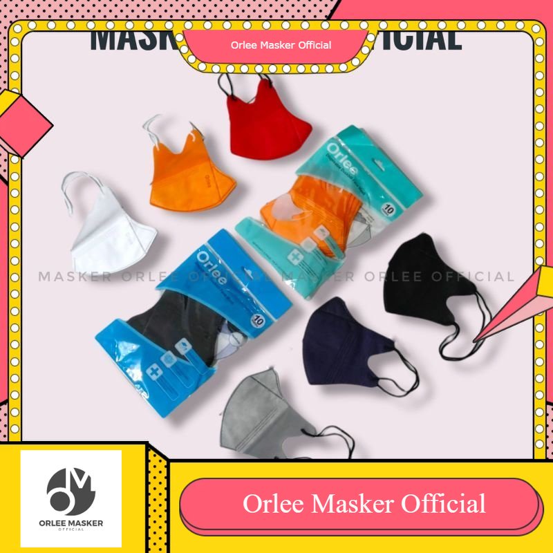 PROMO MASKER ORLEE DUCKBILL PACK (ISI 10) ORIGINAL 100%  ALL WARNA, KEMENKES isi 10pcs/pack