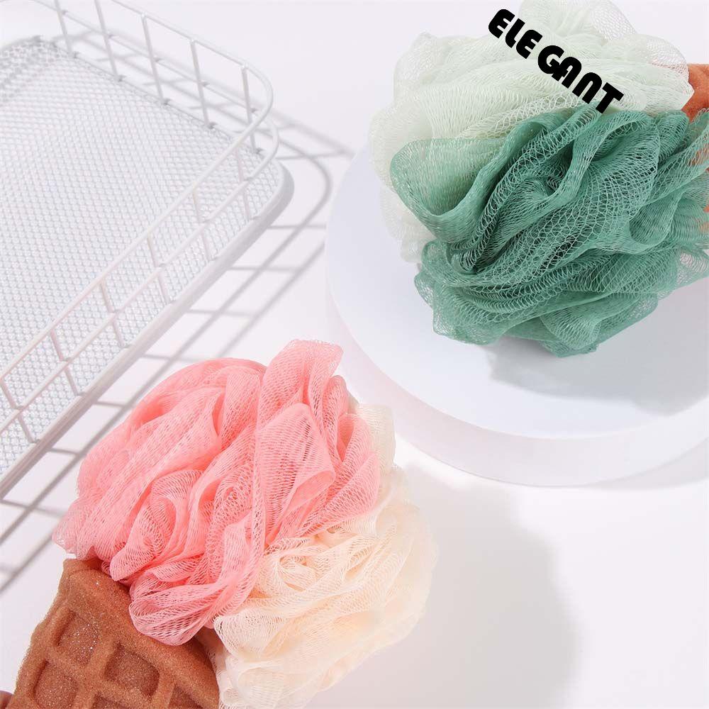 [Elegan] Bola Mandi Rumah Tangga Tubuh Exfoliate Sponge Balls Jaring Lembut Aksesoris Mandi Shower Sponge