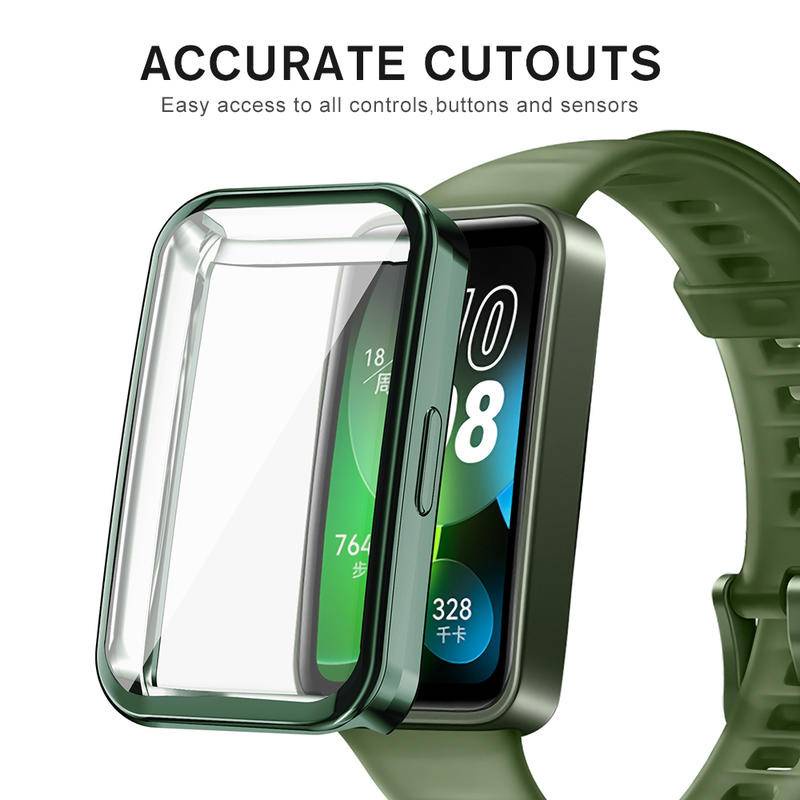 Untuk Huawei Band 8case360° Casing Pelindung Lembut TPU Full Plating Untuk Huawei Band8 Shockproof Tritone