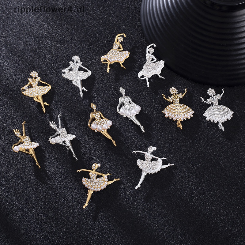 {rippleflower4.id} Fashion Berlian Imitasi Lucu Menari Gadis Bros Kristal Balet Dancer Bros Pin Untuk Wanita Pernikahan Korsase Aksesoris Perhiasan Hadiah~