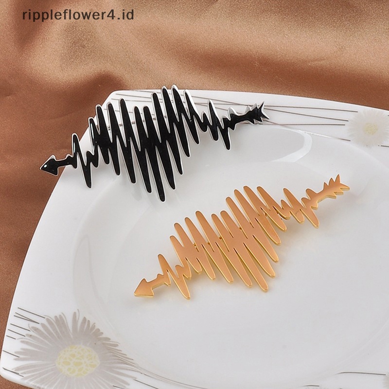 {rippleflower4.id} Kreatif Elektrokardiogram Jantung Bros Logam Setelan Sweater Pin Perhiasan Syal Gesper Bros Untuk Wanita Pria Hadiah~