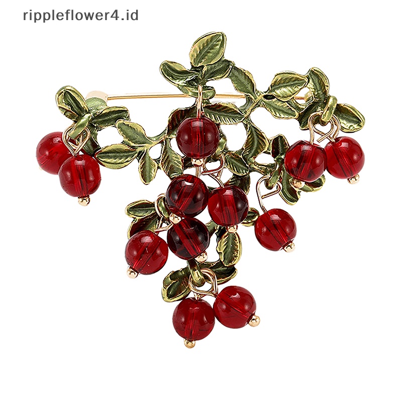 {rippleflower4.id} Indah Kreatif Cranberries Warna Bros Fashion Buah Paduan Bros Untuk Bridesmaid Pernikahan Wanita Aksesoris Pakaian~