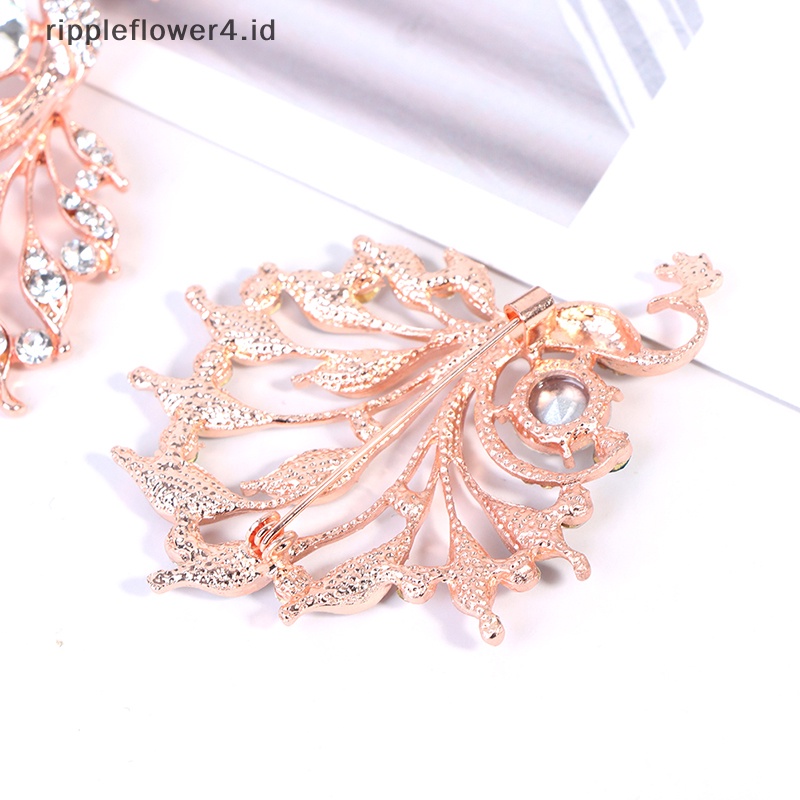 {rippleflower4.id} 1pc Bros Merak Berlian Imitasi Untuk Wanita Kantor Pakaian Santai Bros Pin Hadiah~