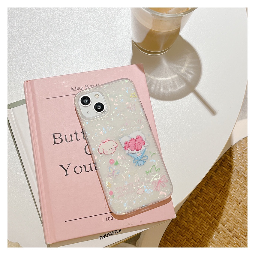 Cocok Untuk iPhone 14pro Max iPhone Phone Case Double-layer Dicetak Pola Puppy Kompatibel Dengan Iphone13 13pro 13prm iPhone 11 11pro 14plus 12Pro Max Shockproof TPU Phone Case