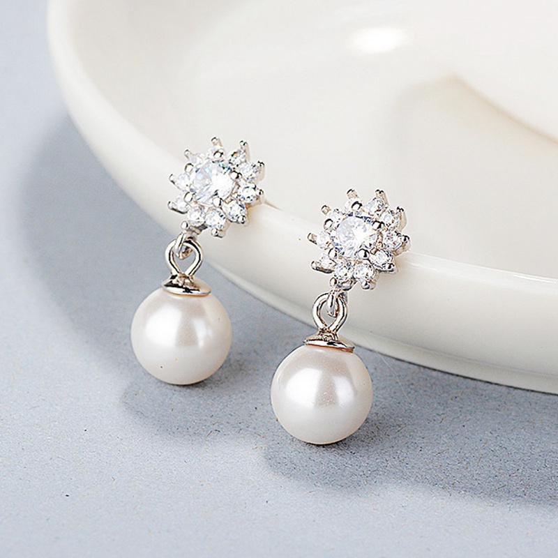 Fashion Anting Mutiara Air Tawar Drop Earrings Untuk Wanita,925 Perak Anting Mutiara Alami Perhiasan Pernikahan