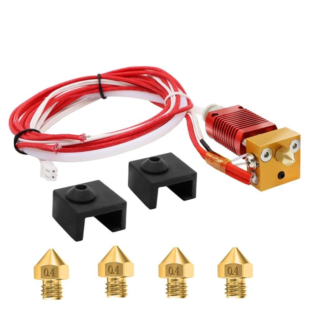 Hot End Kit Populer Untuk Ender3 MK8 Extruder Kit 0.4mm Nozzle Sambungan Drat Luar