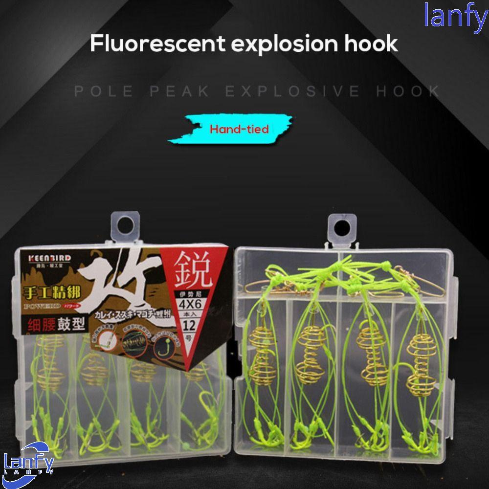 Lanfy Explosion Fishing Hook Anti Winding With Springs Alat Pancing Manik-Manik Bercahaya Kasar Fishing Tackle Lure Trap Hooks Umpan Trap Feeder Aksesoris Pancing Umpan