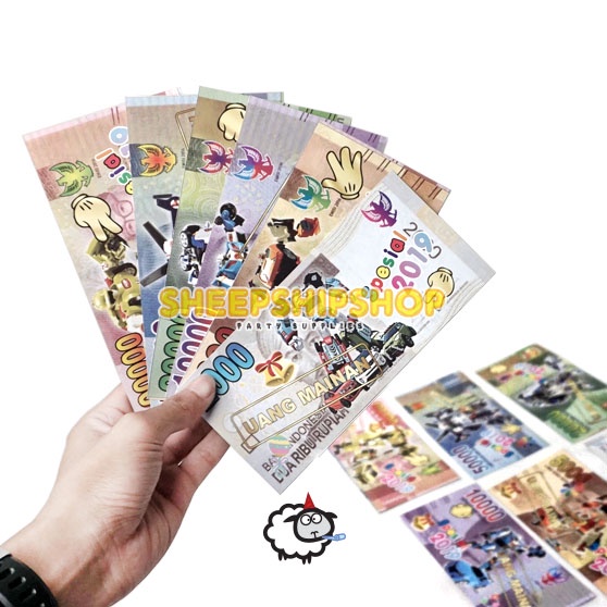 UANG JUMBO TEBAL ISI 10 PCS / Uang Mainan Kertas Edukasi Anak Blajar Mengenal Uang Rupiah Seserahan 