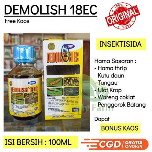 Insektisida Demolish 18 Ec Dgm Kemasan 100ml - Pestisida Abamecting / Abamekting Obat Pembasmi Hama 
