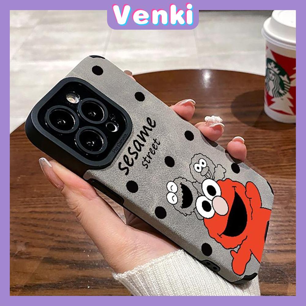 VENKI - Untuk iPhone 11 Case Kulit Kulit Pupil Mata Suede Phone Case Soft Shockproof Airbag Case Perlindungan Kamera Karakter Kartun Lucu Kompatibel dengan iPhone 14 13 Pro max 12