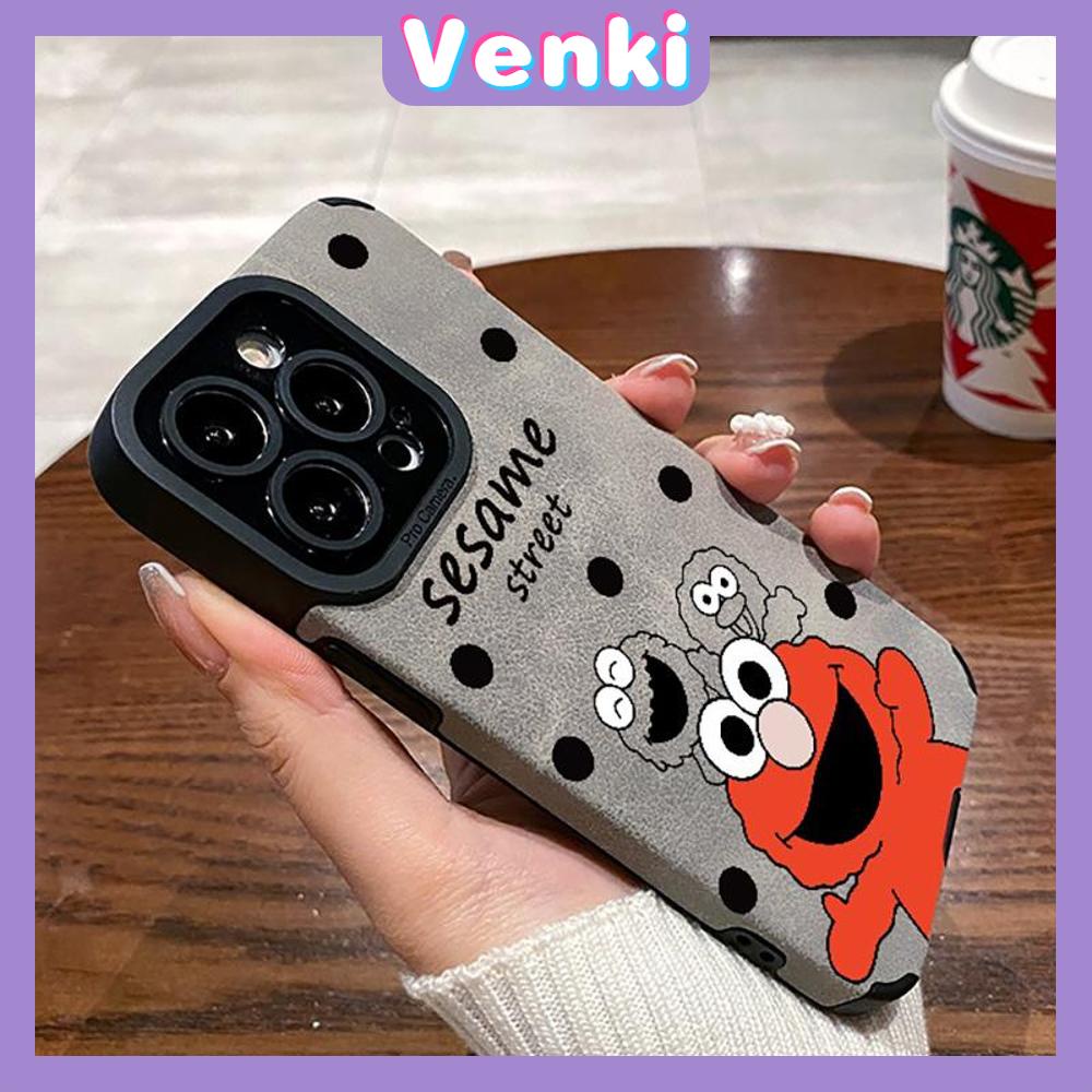 VENKI - Untuk iPhone 11 Case Kulit Kulit Pupil Mata Suede Phone Case Soft Shockproof Airbag Case Perlindungan Kamera Karakter Kartun Lucu Kompatibel dengan iPhone 14 13 Pro max 12