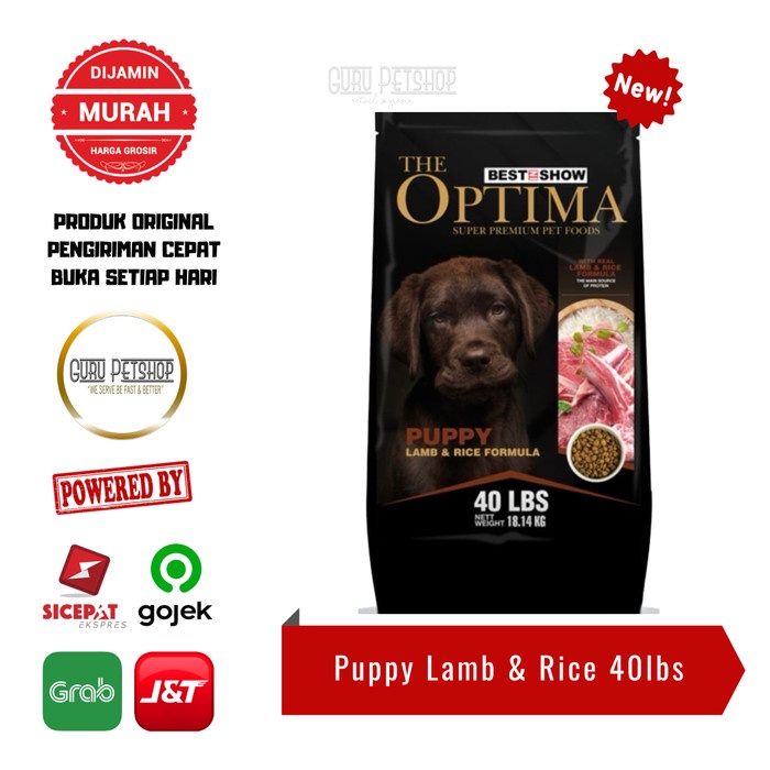 Optima Puppy Lamb 18kg Makanan Anjing Optima Puppy Lamb & Rice