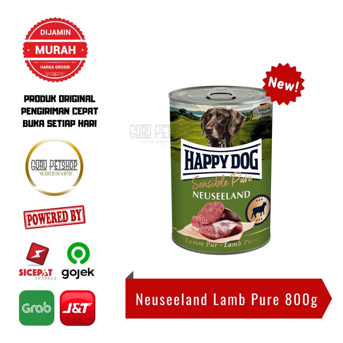 Happy Dog Pure Meat 800gr Makanan Basah Anjing Sensible Pure Meat Can