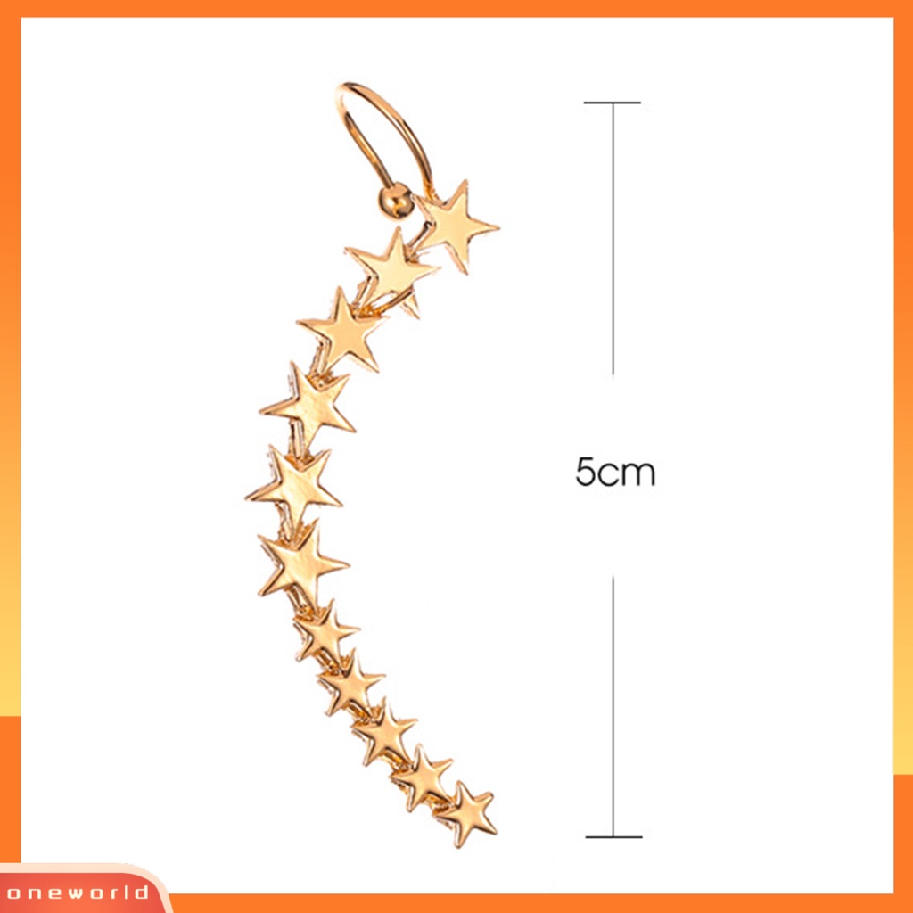 [WOD] 1pc Klip Anting Bentuk Bintang Warna Solid Ramah Untuk Kulit Anti-Cacat Indah Dekoratif Portabel Tahan Lama Ringan Wanita Stud Earrings Hadiah