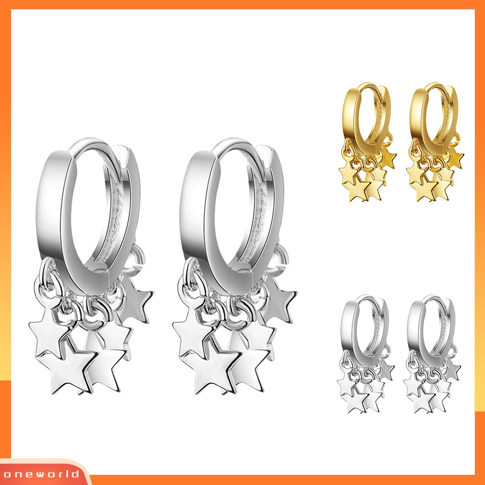 [WOD] Fashion Wanita Bintang Rumbai Menjuntai Drop Hoop Earrings Pesta Perhiasan Hadiah Ulang Tahun