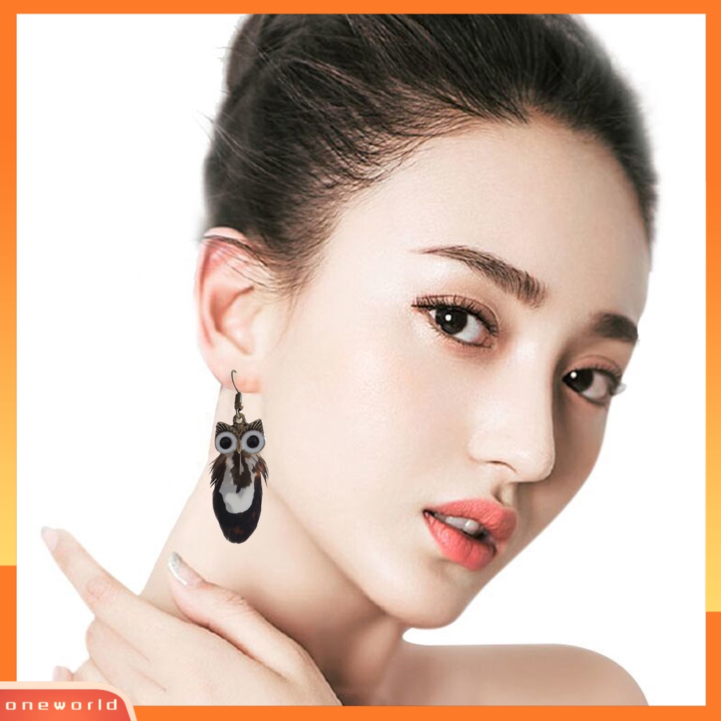 [WOD] 1pasang Anting Wanita Bentuk Hewan Lucu Alloy Anting Kait Warna-Warni Untuk Hadiah