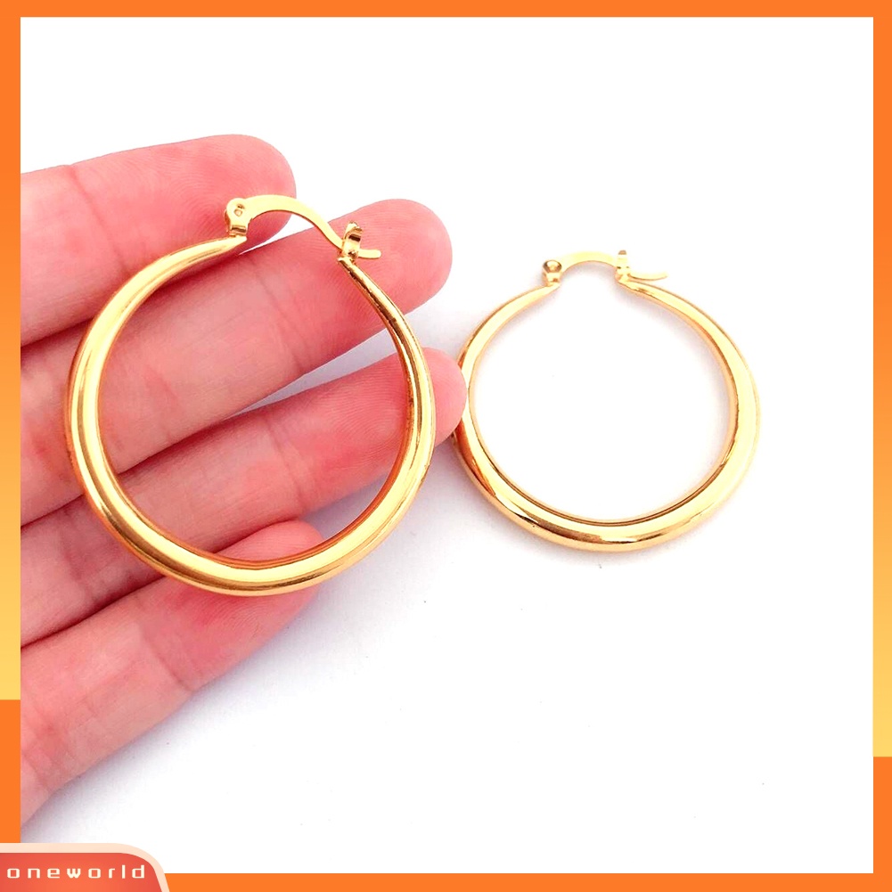 [WOD] Wanita Fashion Besar Halus Lingkaran Hoop Anting Statement Piercing Perhiasan Hadiah