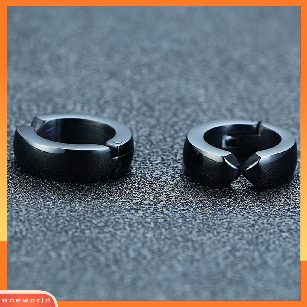 [WOD] 2pcs Anting Huggie Anti Alergi Anti-Oksidasi Stainless Steel Non-Piercing Earrings Ear Clip Untuk Pesta