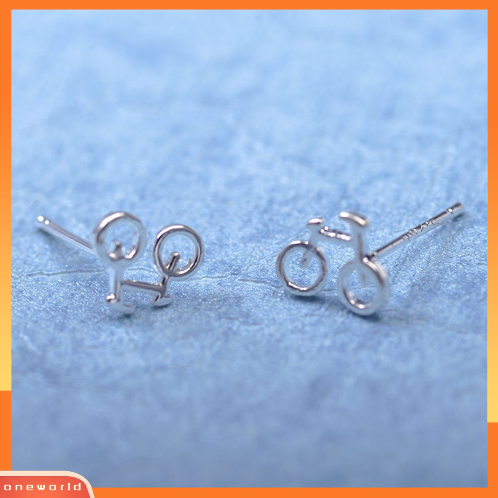 [WOD] Hadiah Perhiasan Fashion Wanita Desain Sepeda Mini Lucu Ear Stud Earrings Decor