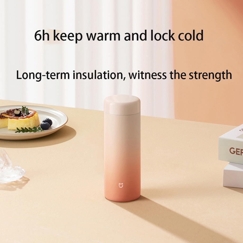 Xiaomi Mijia Vacuum Cup Pocket Edition Snow Mountain Sunset Gradient Color Termos Cangkir316 Rotating Liner Terbalik Tanpa Bocor