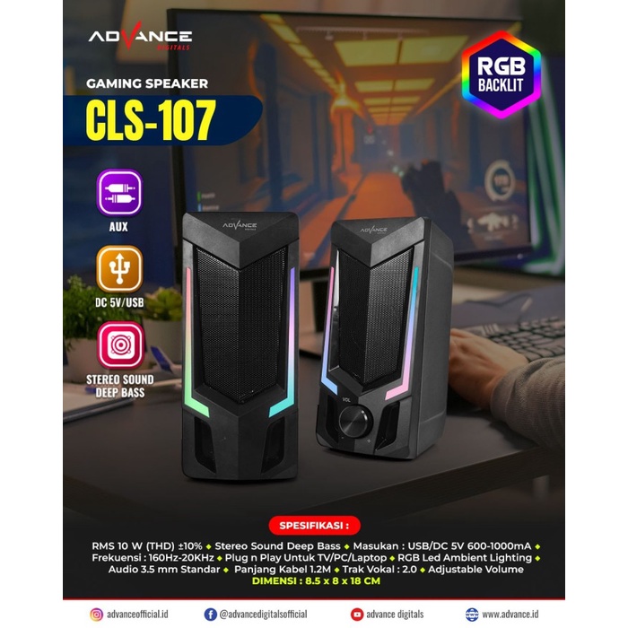 Speaker Gaming Advance CLS-107 / CLS107 RGB