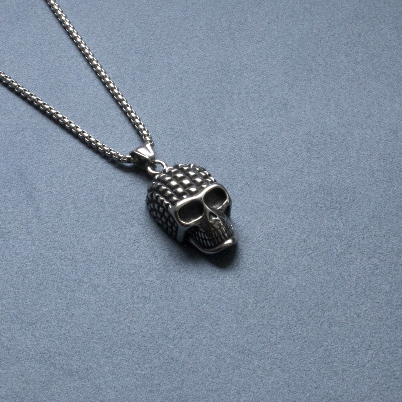 Kalung Pria Liontin Tengkorak Vintage, Kalung Alloy，kalung untuk pria，kalung pria anime