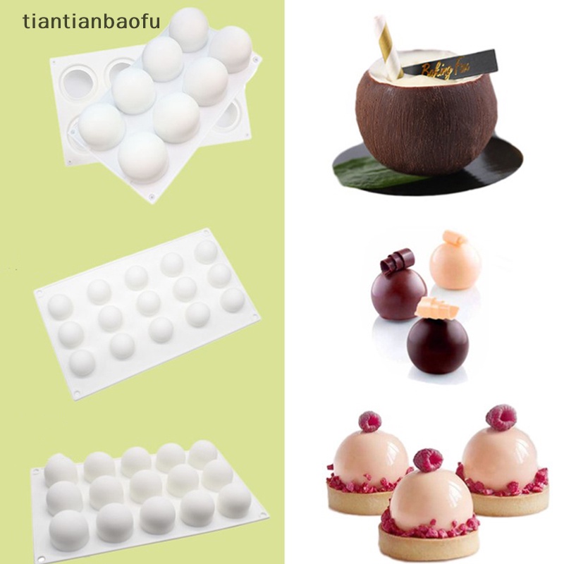 [tiantianbaofu] Cetakan Coklat Silikon Silicon Ball Cetakan Kue 3D Setengah Bola Permen Truffle Butik