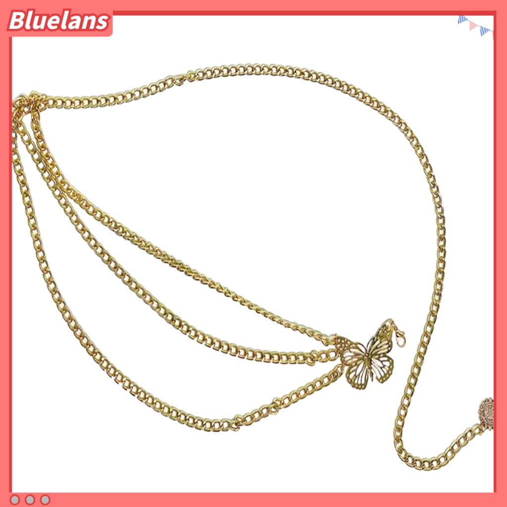 [BLS] Butterfly Waist Chain Pengerjaan Halus Menarik Praktis All-Match Fashionable Adjustable Aluminium Metal Butterfly Waist Chain Untuk Panggung