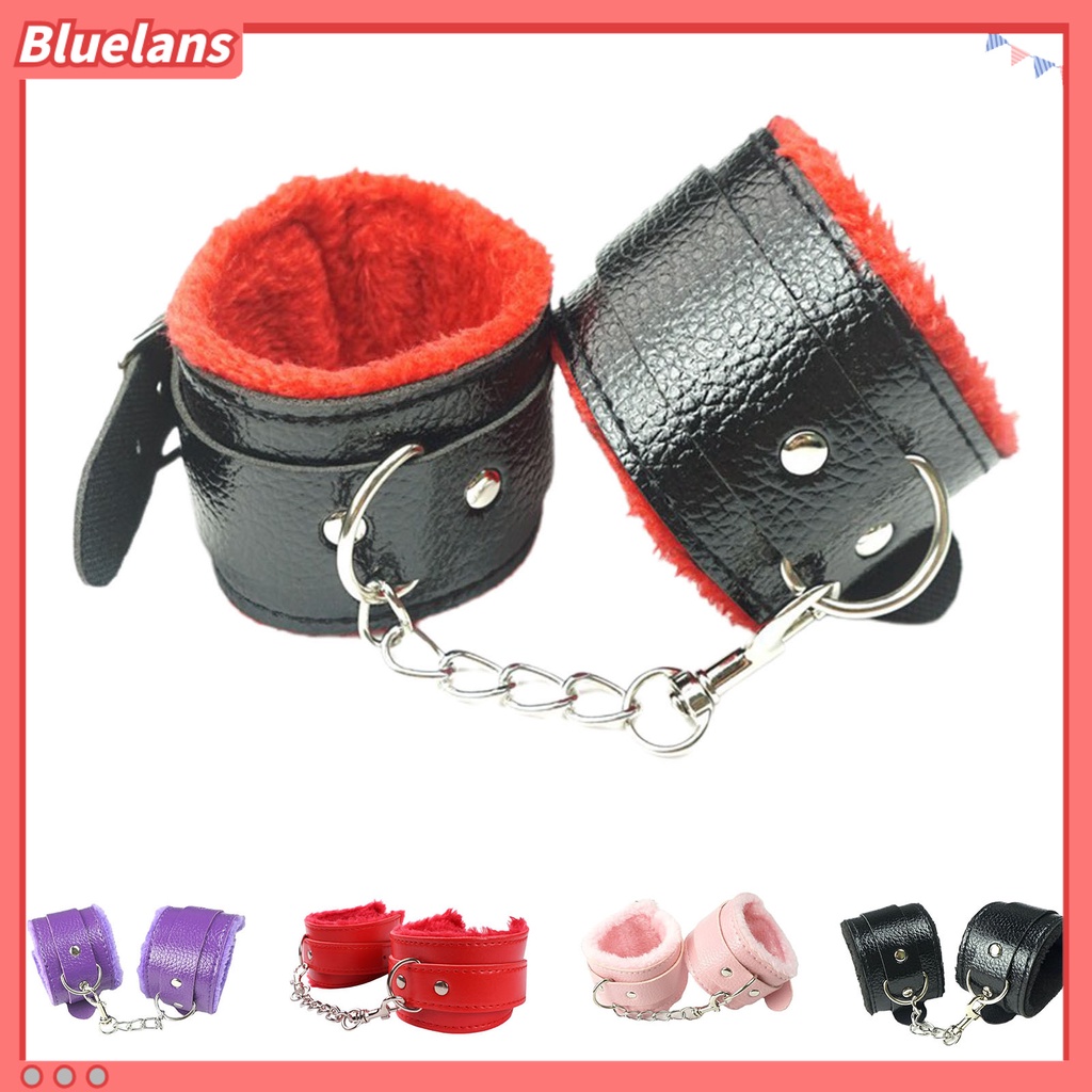 [BLS] Gelang Unisex Berbulu Lapisan Mewah Kulit Imitasi Gelang Tangan Rantai Logam Hangat Untuk Cosplay