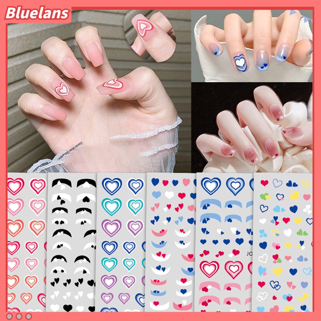 [BLM] Stiker Kuku Perekat Diri Tahan Air Eye-catching Cinta Hati Cetak Kuku Stiker DIY Nail Art Gadget Hadiah Ulang Tahun