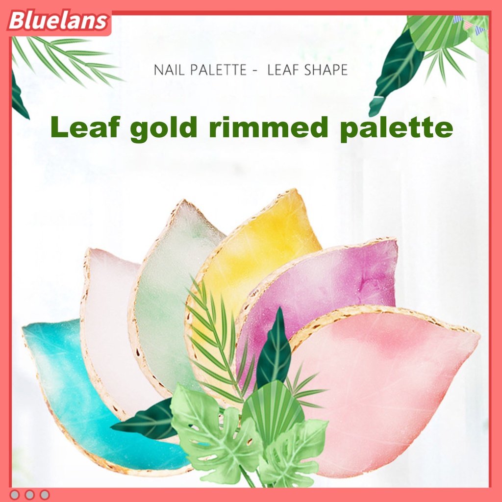 [BLM] Palet Kutek Burr Free Permukaan Halus Bisa Dicuci Mix Warna Agate Leaf Shaped Nail Gel Polish Colors Mixing Palette Perlengkapan Kuku