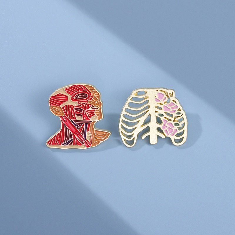 Bunga Organ Enamel Pin Bros Lencana Punk Anatomi Cinta Tubuh Otak Usus Grosir Hadiah Tas Aksesoris Perhiasan