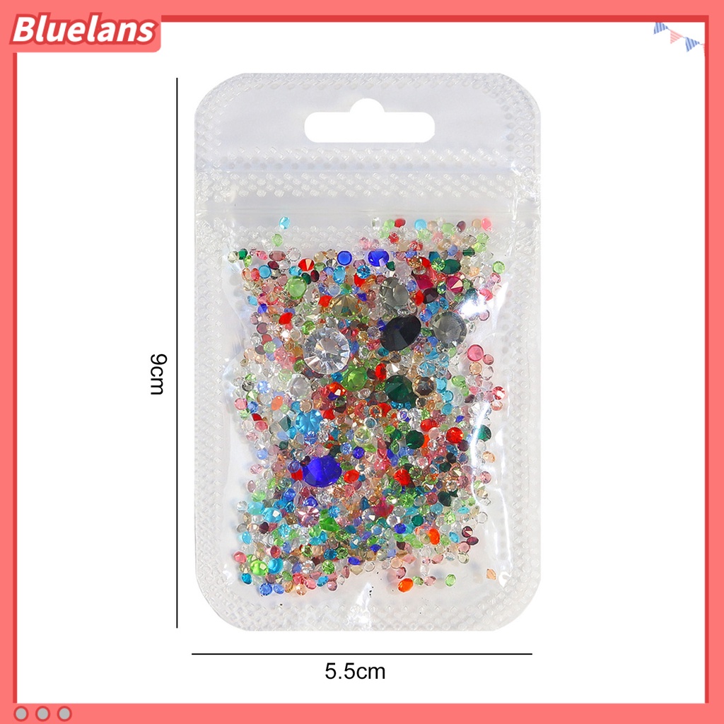 [BLM] 1tas Nail Art Berlian Imitasi Bersinar Glitter Berkilau DIY Mempesona Efek Visual Warna-Warni Dasar Runcing Pesona Kuku Dekorasi Salon Kuku Pasokan