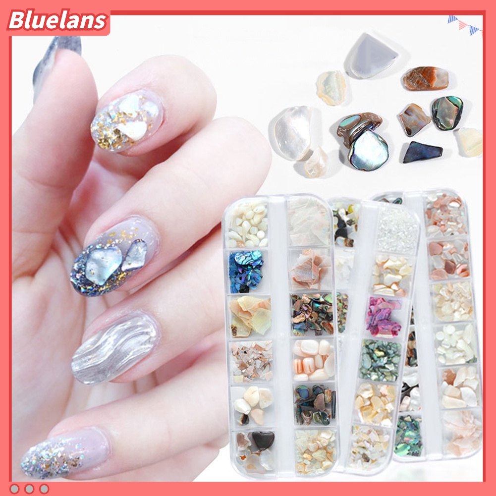 [BLM] 12gaya Pecah 3D Potongan Cangkang Tidak Teratur Nail Art Dekorasi Tips UV Gel