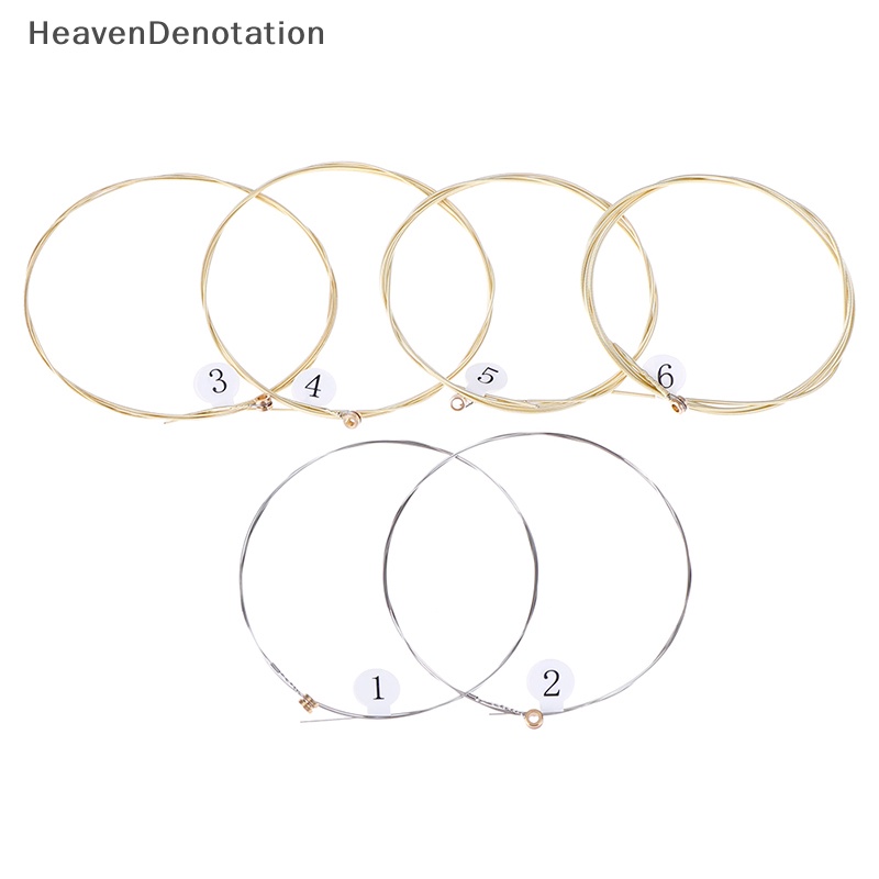 [HeavenDenotation] 1set 6pcs Latihan Senar Gitar Bahan Baja Lapis Nikel Untuk Gitar Akustik HDV