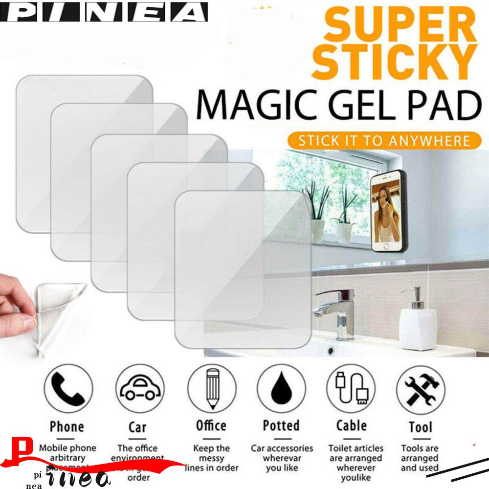 Nanas 10Pcs Stiker Dua Sisi Bantalan Gel Mobil Transparan Seamless Anti Slip Washable Gripping Pad