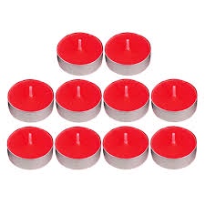 Ready Stok Lilin Tea Light Candle / LILIN meja / Lilin Tablet Tealight 4 jam 100 pcs Lilin Refill Lilin Puja Sembahyang Lilin Sembayang - Merah