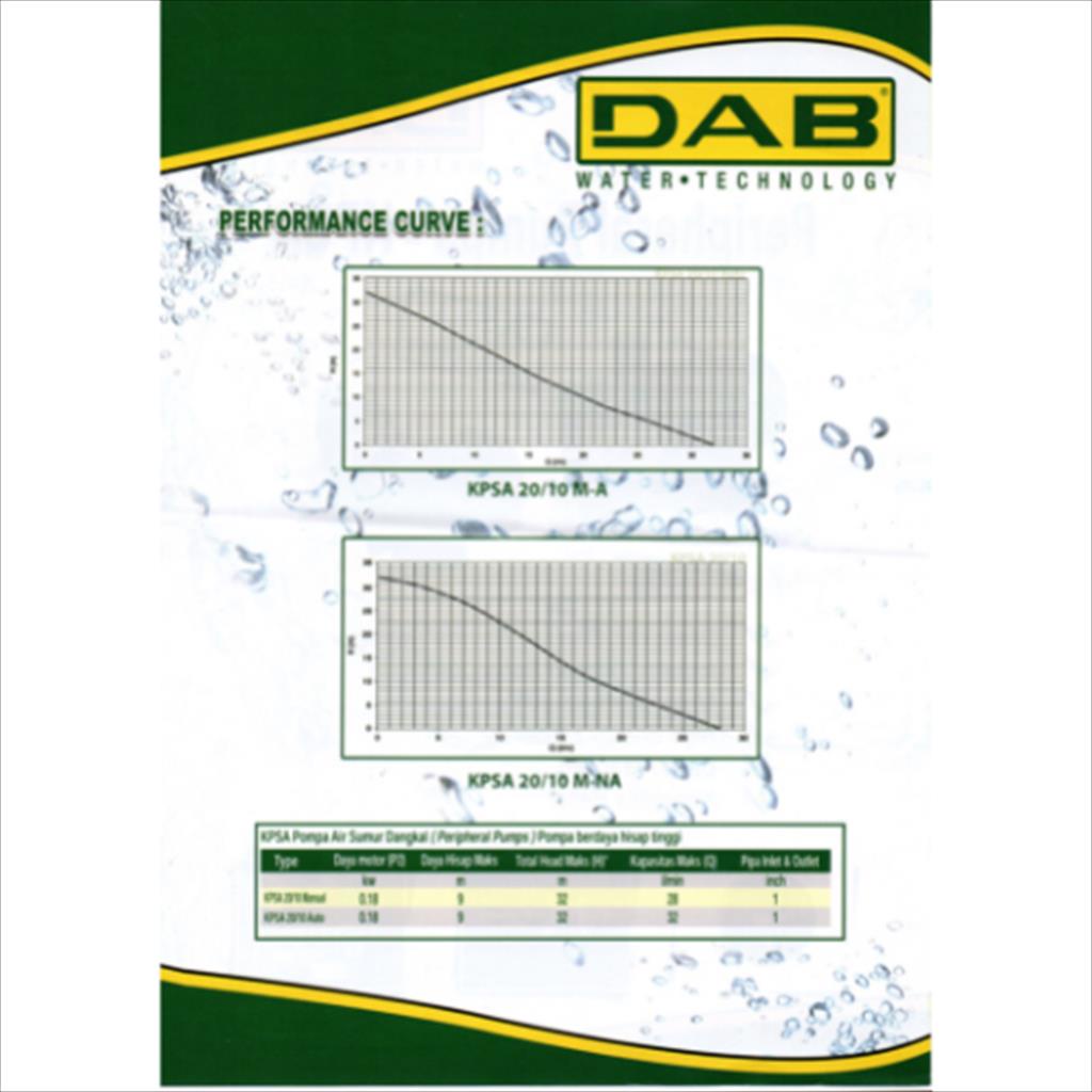 DAB POMPA AIR KPSA 20/10 AUTO - POMPA SUMUR DANGKAL