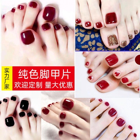 24pcs Kuku Jari Kaki Fake Nails Tahan Air Kuku Palsu Kaki Fashion  Wanita Kode J1001-J1016