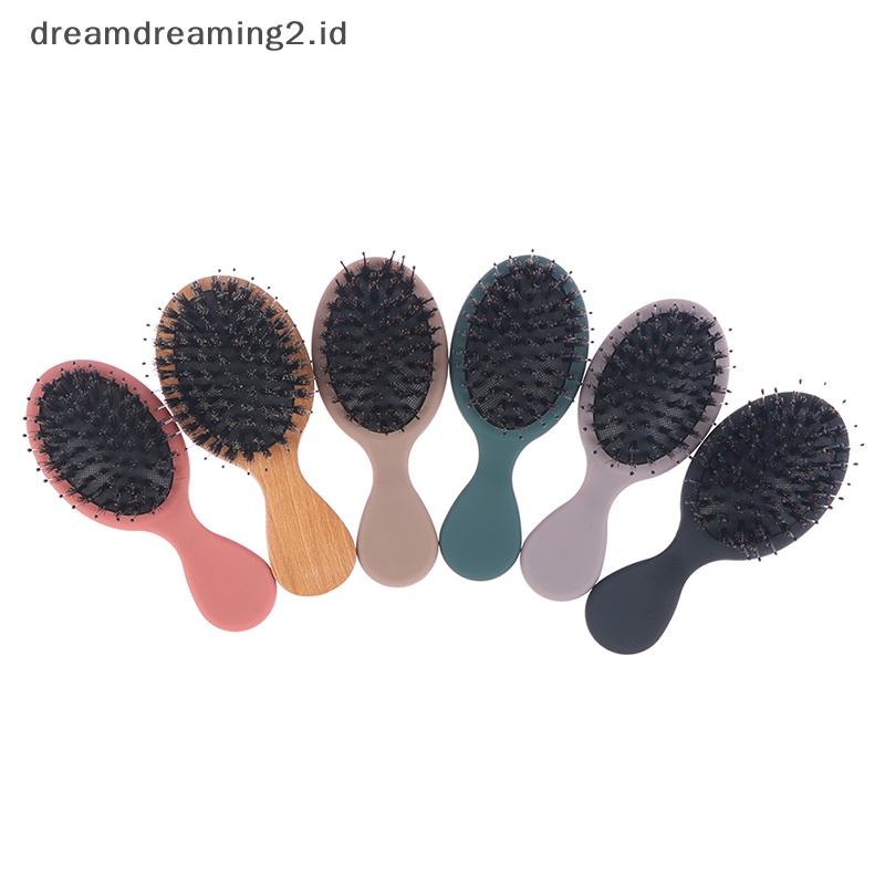 (drea) Sisir Sikat Rambut Wanita Bulu Babi Alami Anti Statis Hairbrush Barber Brush //