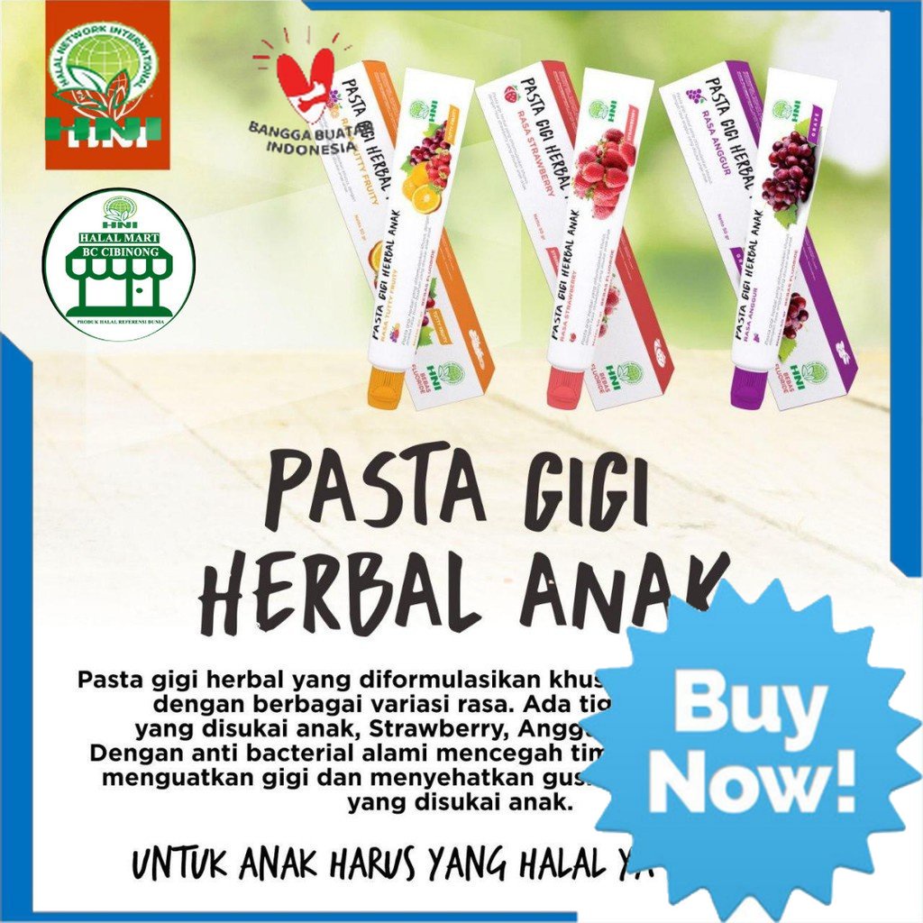 Pasta Gigi Herbal Anak Odol Rasa Buah Odol Anak - HNI HPAI AnSajKH01