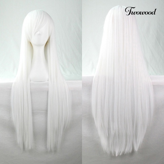 Twowood Wanita Fashion Panjang Anime Wig Cosplay Pesta Wig Penuh Lurus Rambut Ekstensi