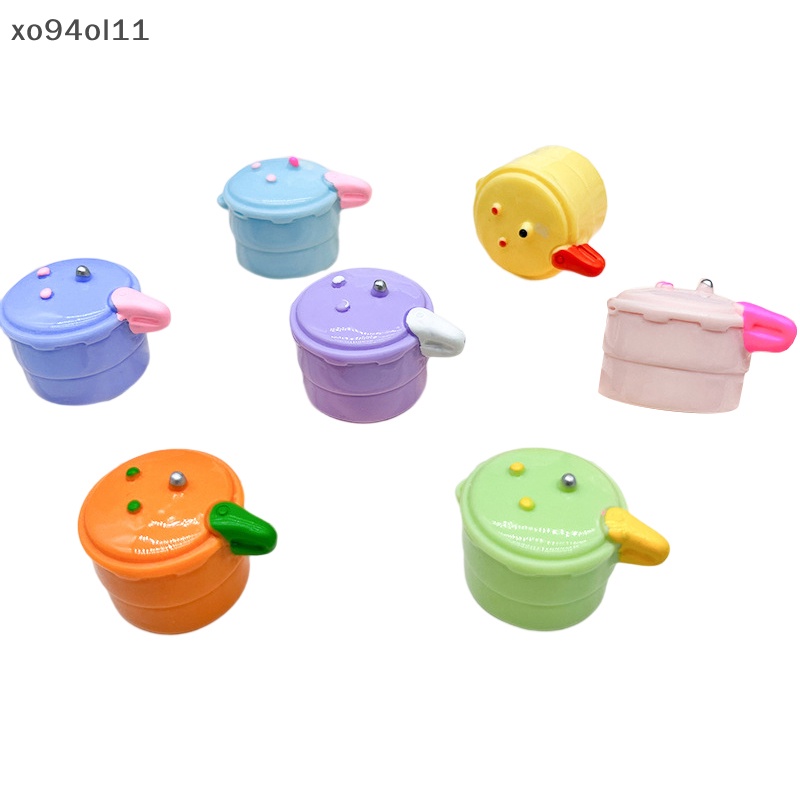 Xo 2 Pcs 1:12 Rumah Boneka Miniatur Pressure Cooker Ornamen Warna Pot Aksesoris Rumah Boneka Lanskap Mikro Dekorasi Mainan OL